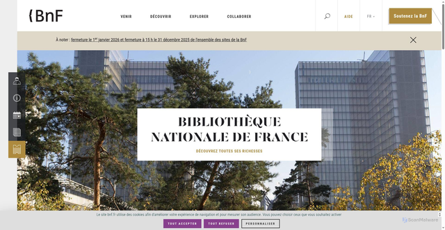 Security scan screenshot of https://bnf.fr