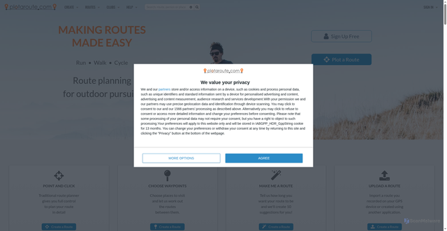 Security scan screenshot of https://plotaroute.com