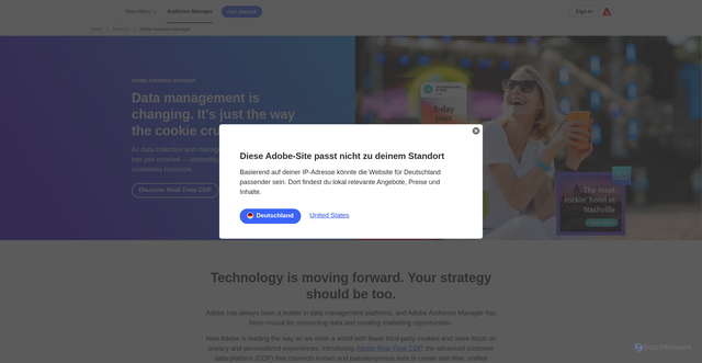 Security scan screenshot of https://business.adobe.com/products/audience-manager/adobe-audience-manager.html