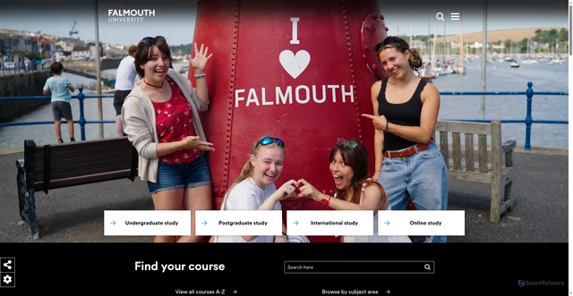 Security scan screenshot of https://www.falmouth.ac.uk/