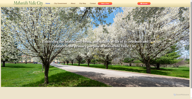 Security scan screenshot of https://maharishivediccity-iowa.gov/