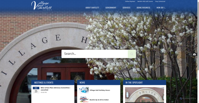 Security scan screenshot of https://www.bartlettil.gov/