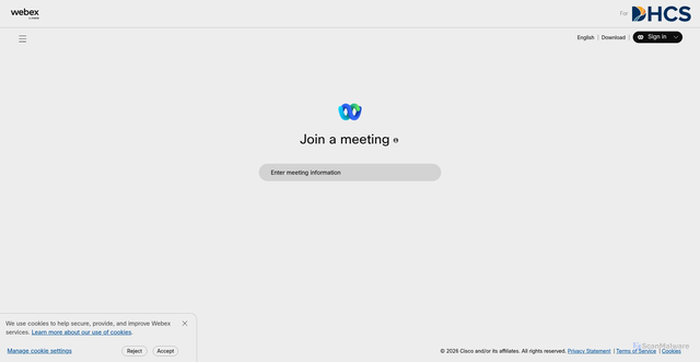 Security scan screenshot of https://dhcs.webex.com