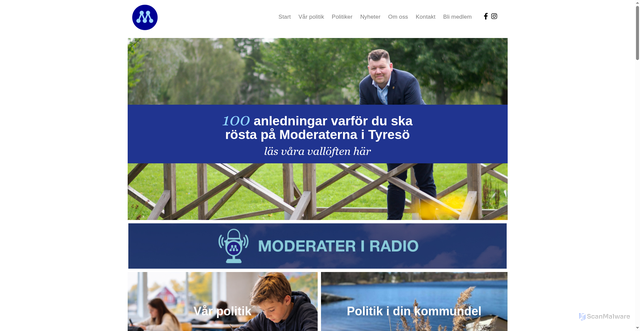 Security scan screenshot of https://tyresomoderaterna.se
