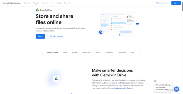 Security scan screenshot of https://drive.google.com/