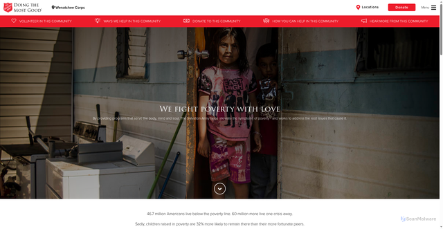 Security scan screenshot of https://wenatchee.salvationarmy.org/wenatchee_corps/overcome-poverty/