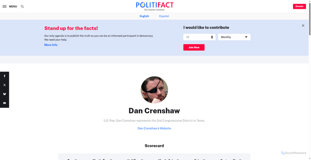 Security scan screenshot of https://www.politifact.com/personalities/dan-crenshaw/