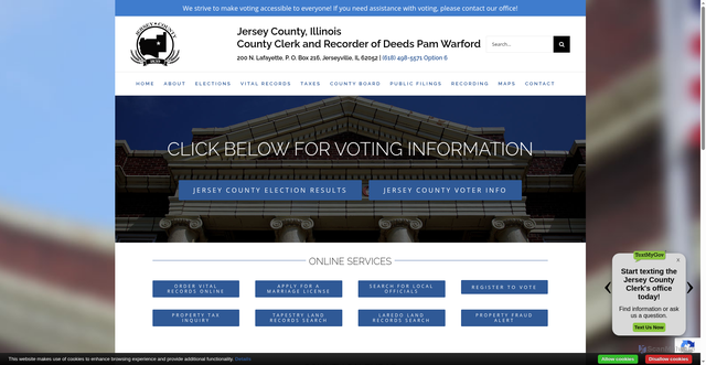 Security scan screenshot of https://jerseycountyclerk-il.gov/