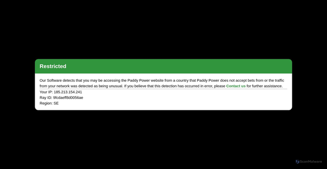 Security scan screenshot of https://apisms.paddypower.com