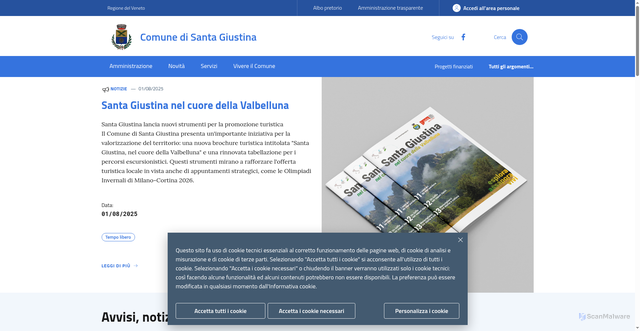 Security scan screenshot of https://www.comune.santagiustina.bl.it/