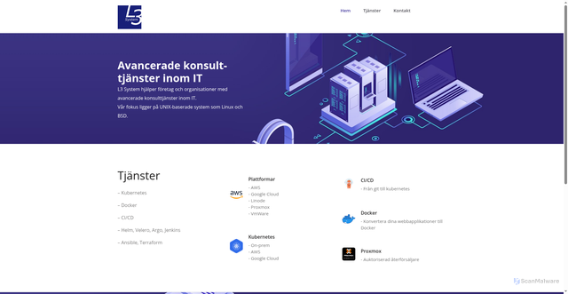 Security scan screenshot of https://www.l3system.se