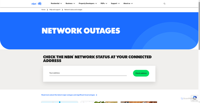 Security scan screenshot of https://www.nbnco.com.au/support/network-status