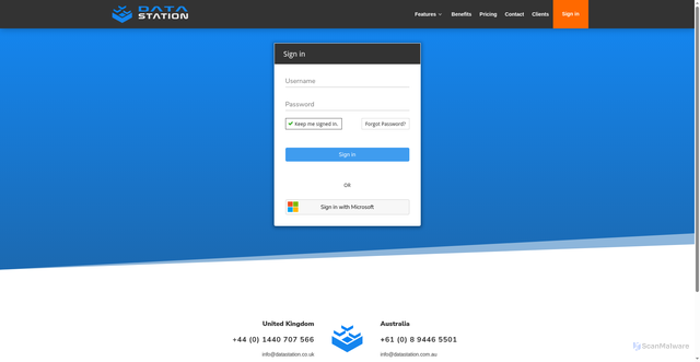Security scan screenshot of https://live.datastation.co
