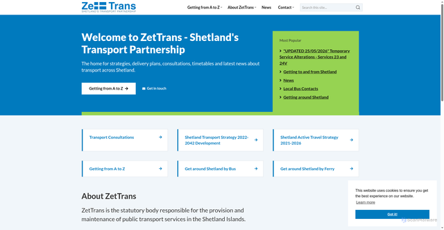 Security scan screenshot of http://www.zettrans.org.uk
