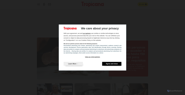 Security scan screenshot of https://tropicanafm.com