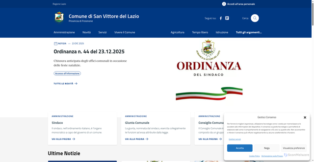 Security scan screenshot of https://comune.sanvittoredellazio.fr.it/