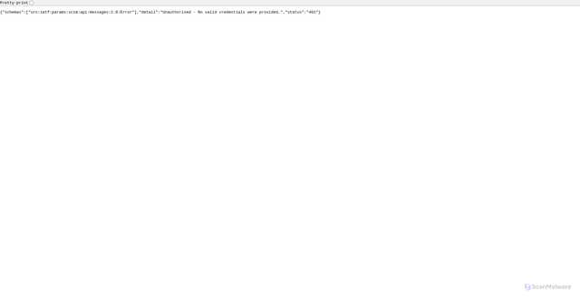 Security scan screenshot of https://scim.myday.cloud