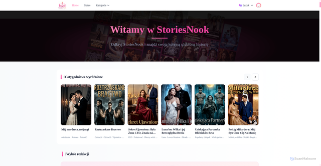 Security scan screenshot of https://storiesnook-9rf17q3qu9.edgeone.dev/