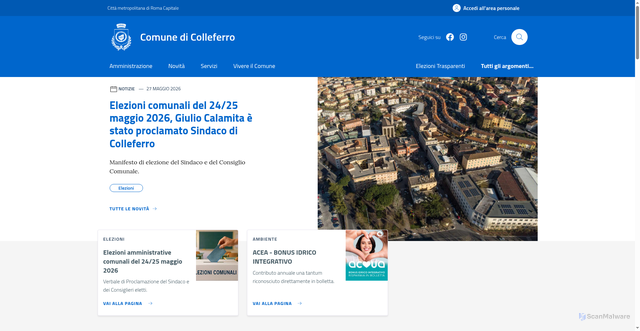 Security scan screenshot of https://www.comune.colleferro.rm.it