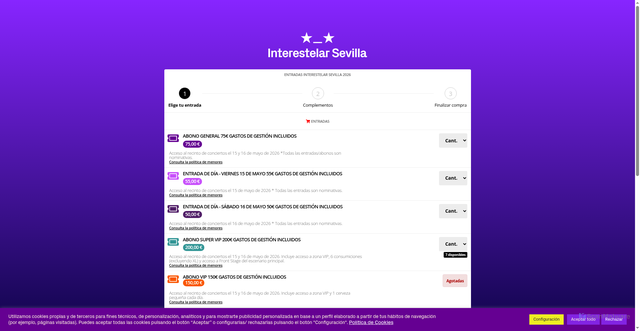 Security scan screenshot of https://www.interestelarsevilla.com/abonos/comprar/