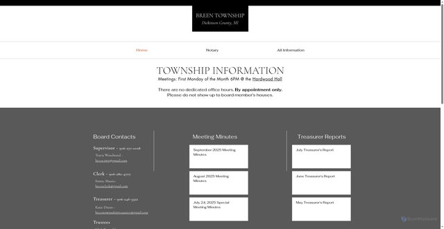 Security scan screenshot of https://www.breentwp.gov/