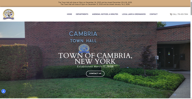 Security scan screenshot of https://townofcambria.gov/