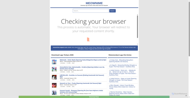 Security scan screenshot of https://meownime.wapact.com