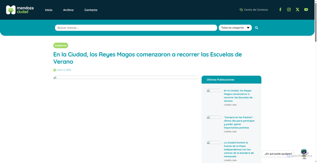 Security scan screenshot of https://prensa.ciudaddemendoza.gob.ar/2026/01/05/en-la-ciudad-los-reyes-magos-comenzaron-a-recorrer-las-escuelas-de-verano/