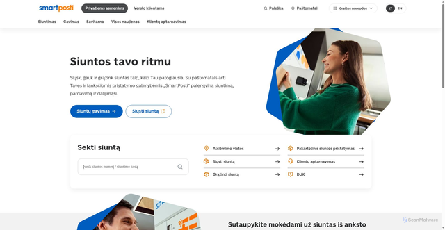 Security scan screenshot of https://smartpost.lt