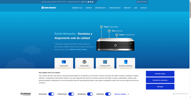 Security scan screenshot of https://raiolanetworks.com