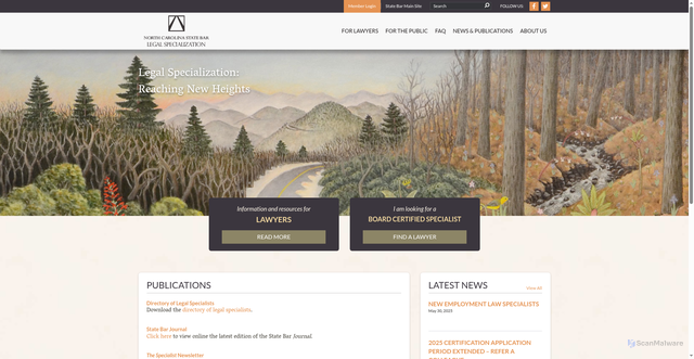 Security scan screenshot of https://www.nclawspecialists.gov/