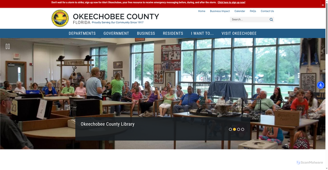 Security scan screenshot of https://www.okeechobeecountyfl.gov/