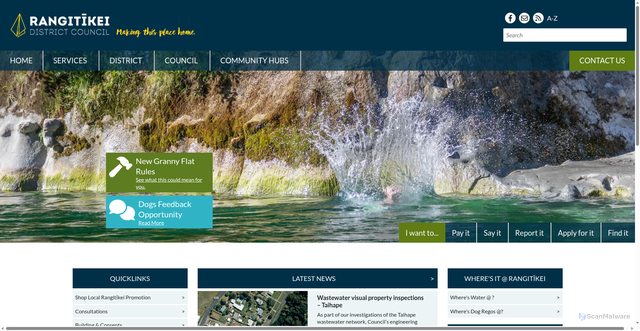 Security scan screenshot of https://www.rangitikei.govt.nz/