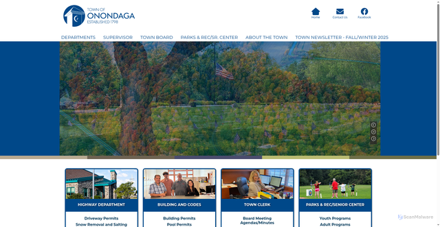 Security scan screenshot of https://www.townofonondaga.gov/