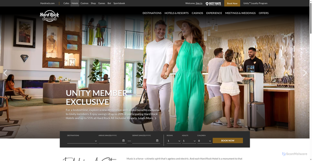Security scan screenshot of https://hotel.hardrock.com/