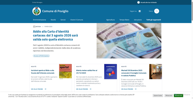 Security scan screenshot of https://www.comune.poviglio.re.it/