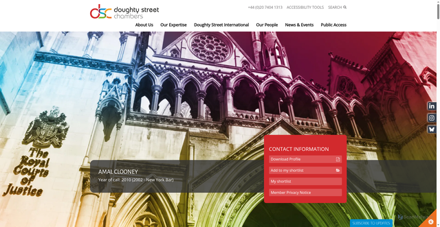 Security scan screenshot of https://www.doughtystreet.co.uk/barristers/amal-clooney
