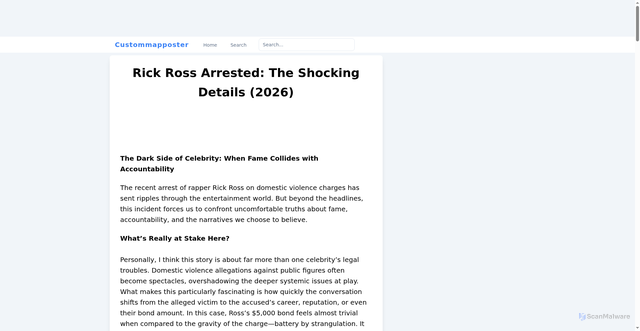 Security scan screenshot of https://lunargrowthagency.com/article/rick-ross-arrested-the-shocking-details