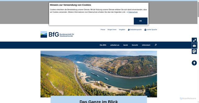 Security scan screenshot of https://www.bafg.de/DE/0_Home/home_node.html