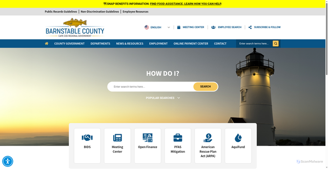 Security scan screenshot of https://www.capecod.gov/
