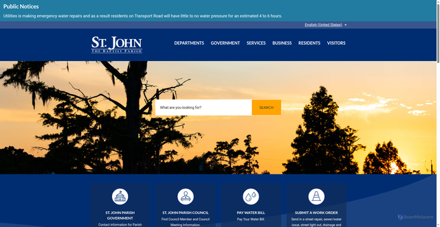 Security scan screenshot of https://www.sjbparish.gov/