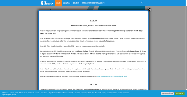 Security scan screenshot of https://www.riscosrl.it/