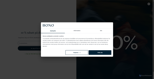 Security scan screenshot of https://bono.se