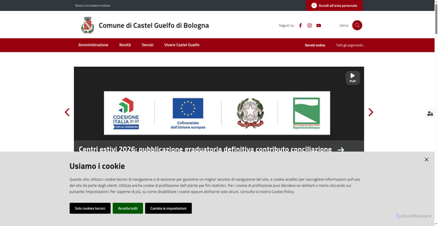 Security scan screenshot of https://www.comune.castelguelfo.bo.it