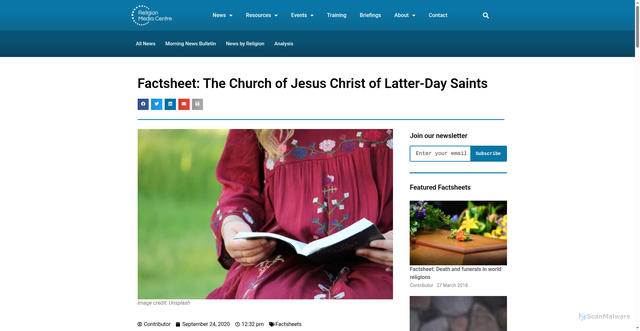 Security scan screenshot of https://religionmediacentre.org.uk/factsheets/church-of-jesus-christ-of-latter-day-saints-mormon/