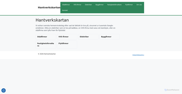 Security scan screenshot of https://hantverkskartan.se