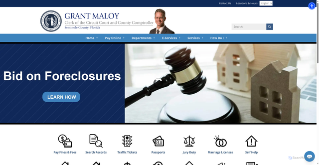 Security scan screenshot of http://www.seminoleclerkfl.gov/