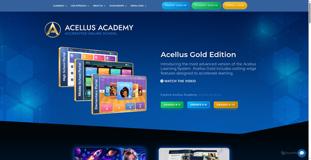 Security scan screenshot of https://www.acellusacademy.com