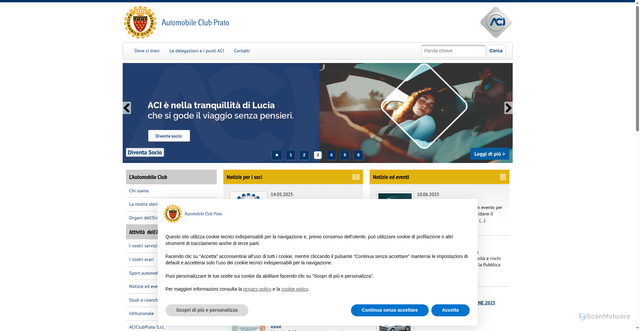 Security scan screenshot of https://prato.aci.it/