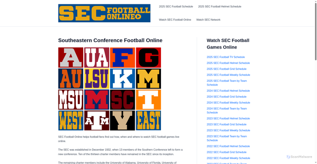 Security scan screenshot of https://secfootballonline.com/